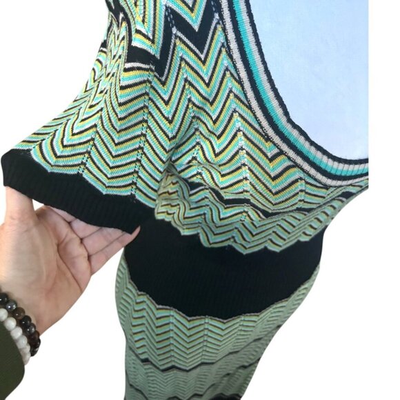 Y2K 2000'S DRESS MAX & CLEO STRIPED KNIT MIDI  S/M - Picture 5 of 6